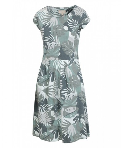 Sorrento Womens Printed Short Sleeve UV Dress Khaki $14.80 Dresses & Skirts