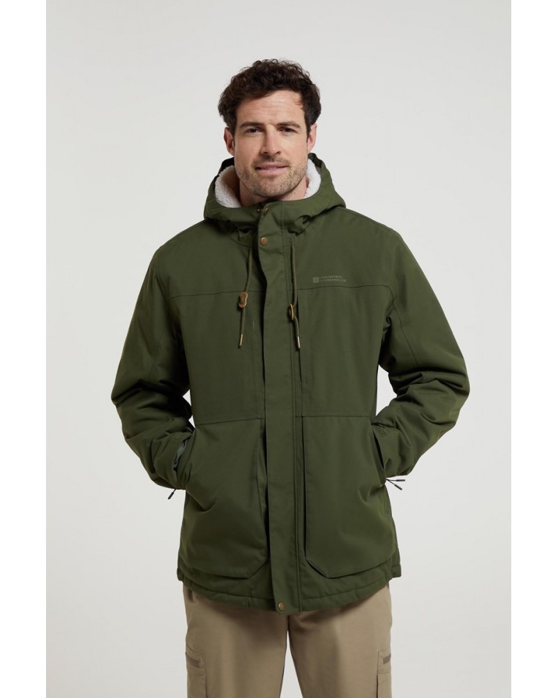 Coastline Mens Sherpa Waterproof Jacket Khaki $43.20 Jackets