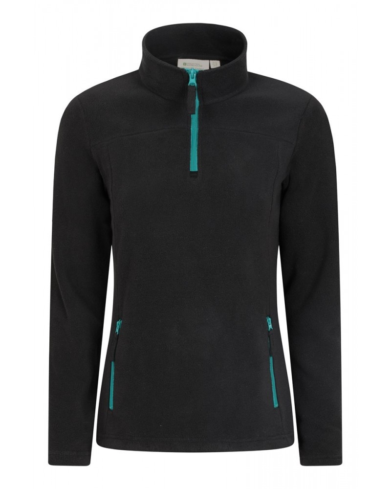 Recycled Womens Half-Zip Fleece Black $13.49 Fleece