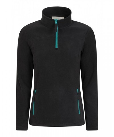 Recycled Womens Half-Zip Fleece Black $13.49 Fleece