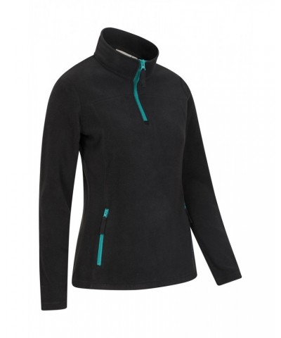 Recycled Womens Half-Zip Fleece Black $13.49 Fleece