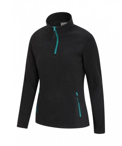 Recycled Womens Half-Zip Fleece Black $13.49 Fleece