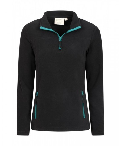 Recycled Womens Half-Zip Fleece Black $13.49 Fleece