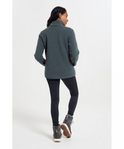 Incline Recycled Womens Button Neck Fleece Khaki $14.52 Fleece