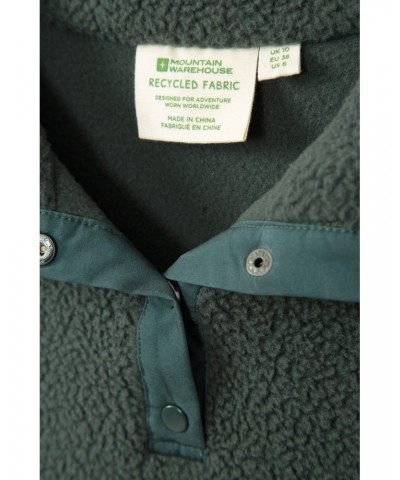 Incline Recycled Womens Button Neck Fleece Khaki $14.52 Fleece