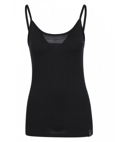 Merino Womens Cami Tank Top Black $18.47 Thermals