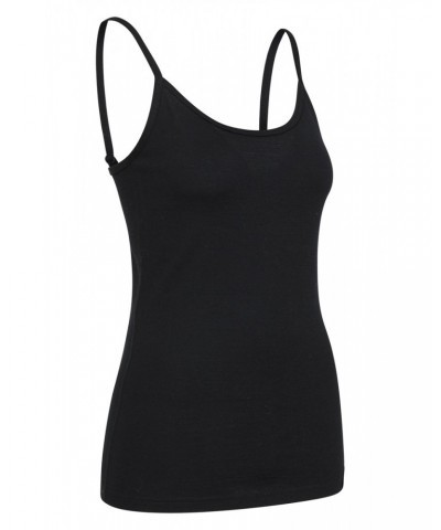 Merino Womens Cami Tank Top Black $18.47 Thermals