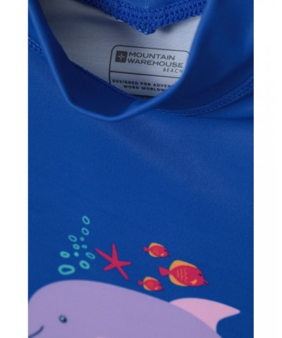 Printed Kids Rash Guard and Shorts Dark Blue $14.24 Tops