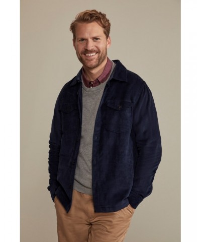 Marlborough Mens Cord Overshirt Navy $31.20 Tops