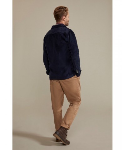 Marlborough Mens Cord Overshirt Navy $31.20 Tops