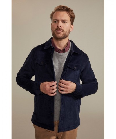 Marlborough Mens Cord Overshirt Navy $31.20 Tops