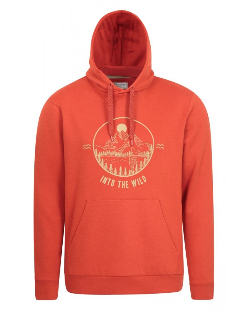 Into The Wild Mens Hoodie Orange $20.70 Loungewear