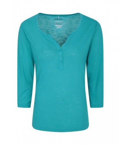 Paphos Womens Quick-Dry UV Button Top Teal $14.19 Tops