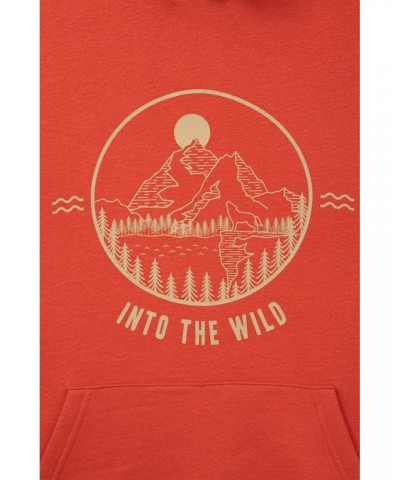 Into The Wild Mens Hoodie Orange $20.70 Loungewear