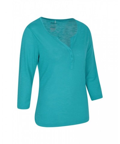 Paphos Womens Quick-Dry UV Button Top Teal $14.19 Tops