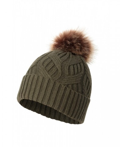 Florence Womens Pom Beanie Khaki $11.79 Accessories