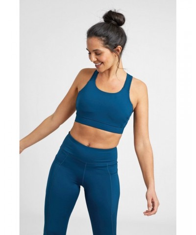 Recycled Mid-Support Womens Sports Bra Dark Teal $15.94 Active