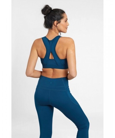 Recycled Mid-Support Womens Sports Bra Dark Teal $15.94 Active