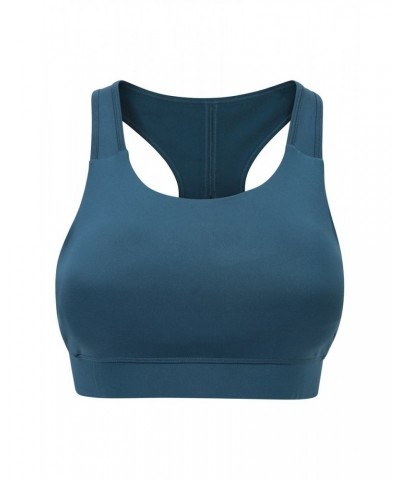 Recycled Mid-Support Womens Sports Bra Dark Teal $15.94 Active