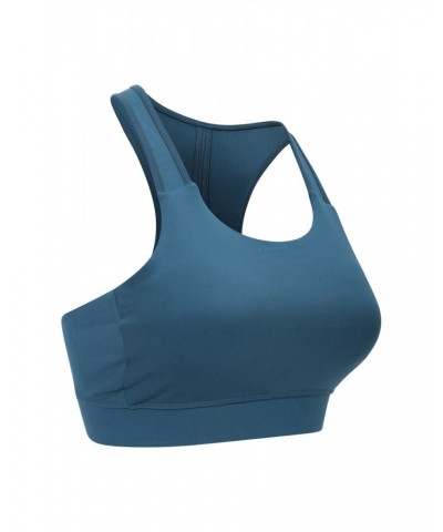 Recycled Mid-Support Womens Sports Bra Dark Teal $15.94 Active