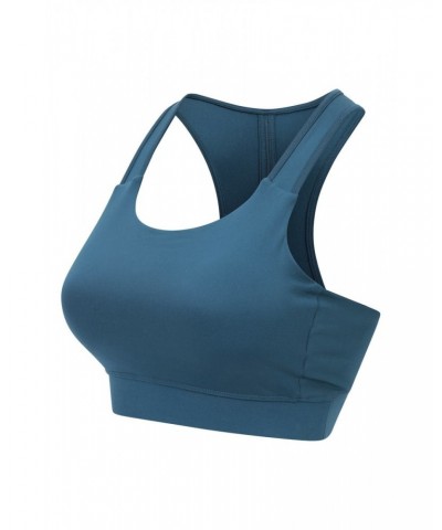 Recycled Mid-Support Womens Sports Bra Dark Teal $15.94 Active