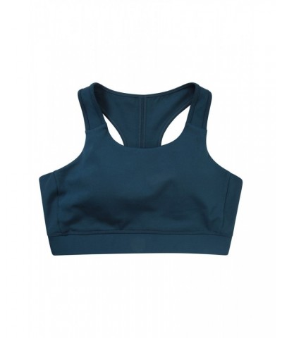 Recycled Mid-Support Womens Sports Bra Dark Teal $15.94 Active