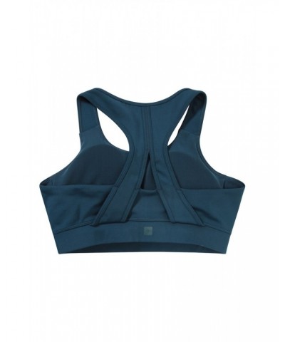 Recycled Mid-Support Womens Sports Bra Dark Teal $15.94 Active