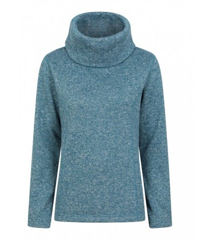 Idris II Womens Cowl Neck Fleece Blue $17.48 Fleece