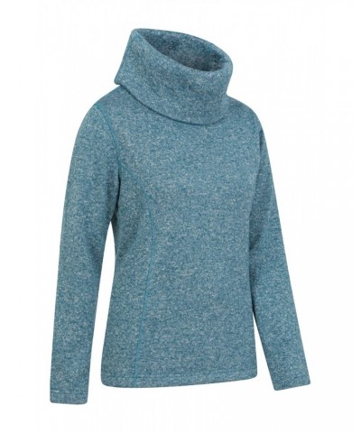 Idris II Womens Cowl Neck Fleece Blue $17.48 Fleece