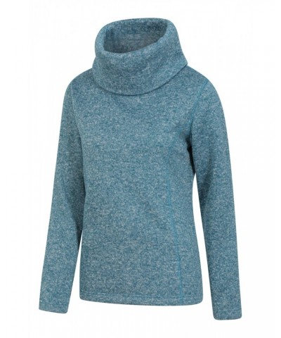 Idris II Womens Cowl Neck Fleece Blue $17.48 Fleece