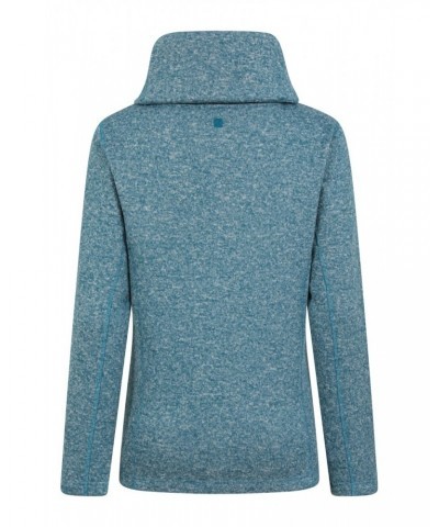 Idris II Womens Cowl Neck Fleece Blue $17.48 Fleece