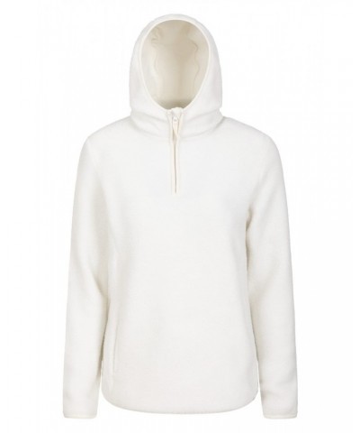 Cosmos Womens Recycled Hooded Fleece Cream $14.19 Fleece