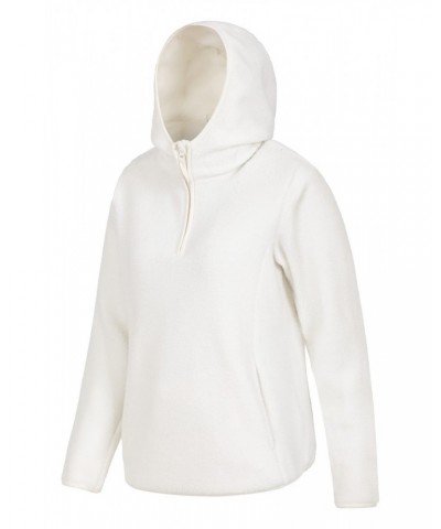 Cosmos Womens Recycled Hooded Fleece Cream $14.19 Fleece