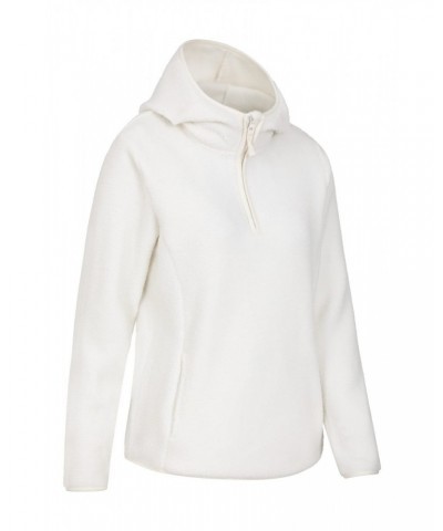 Cosmos Womens Recycled Hooded Fleece Cream $14.19 Fleece