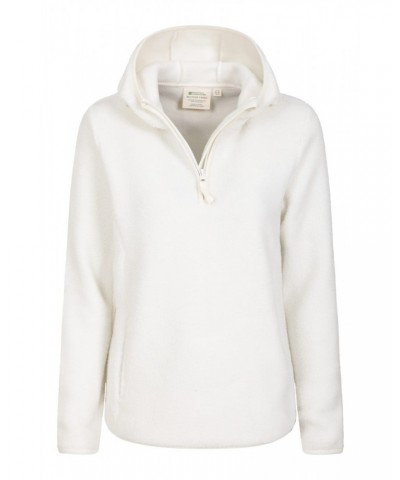 Cosmos Womens Recycled Hooded Fleece Cream $14.19 Fleece