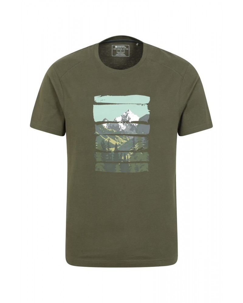 Picture Mountain Mens Organic T-Shirt Dark Khaki $19.46 Tops