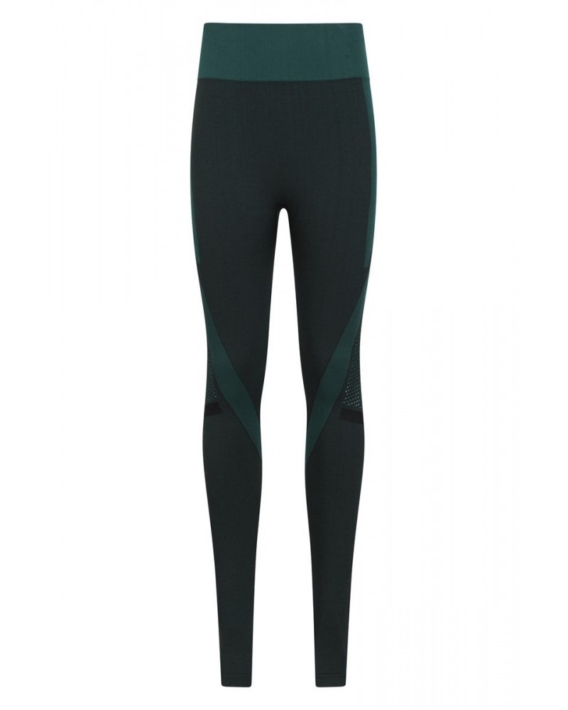 Track Womens High Waisted Seamless Leggings Dark Teal $17.39 Active