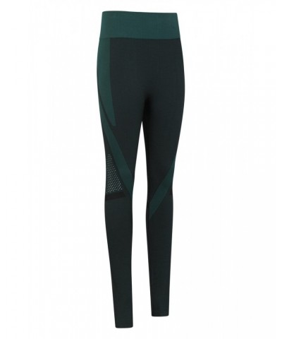 Track Womens High Waisted Seamless Leggings Dark Teal $17.39 Active