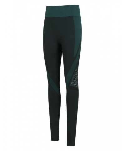 Track Womens High Waisted Seamless Leggings Dark Teal $17.39 Active