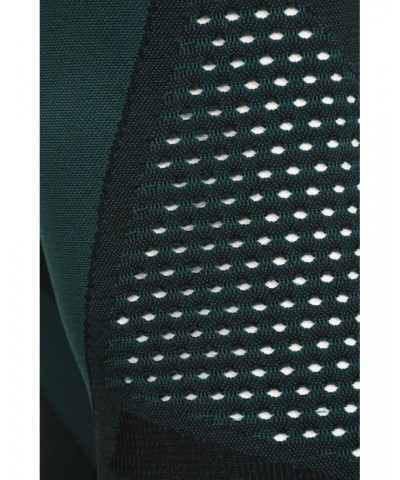 Track Womens High Waisted Seamless Leggings Dark Teal $17.39 Active