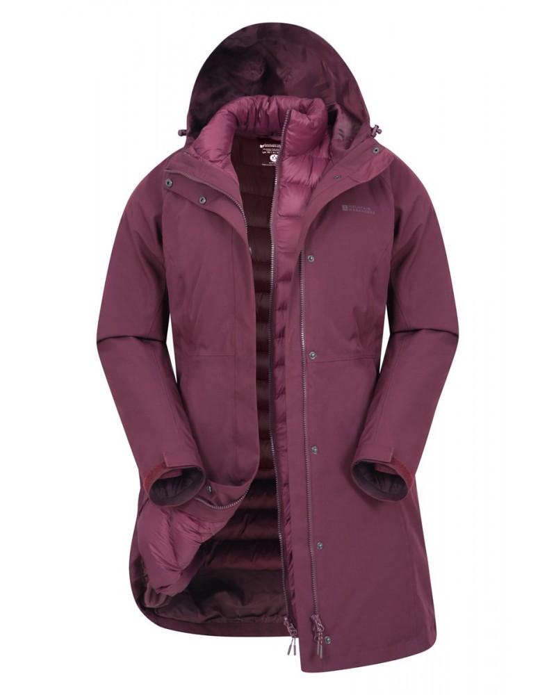 Alaskan Womens Long 3 in 1 Jacket Purple $61.20 Jackets