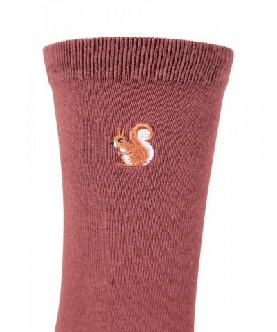 Bamboo Womens Embroidered Socks 3-Pack Navy $13.49 Accessories