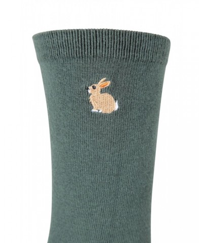 Bamboo Womens Embroidered Socks 3-Pack Navy $13.49 Accessories