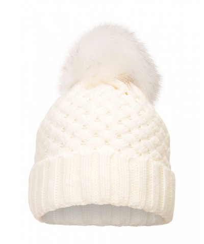 Lisbon Sherpa Lined Womens Thermal Pom-Pom Beanie Cream $19.46 Accessories