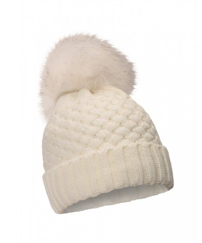 Lisbon Sherpa Lined Womens Thermal Pom-Pom Beanie Cream $19.46 Accessories