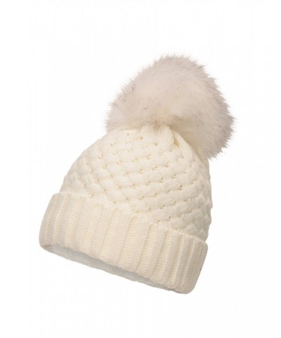 Lisbon Sherpa Lined Womens Thermal Pom-Pom Beanie Cream $19.46 Accessories