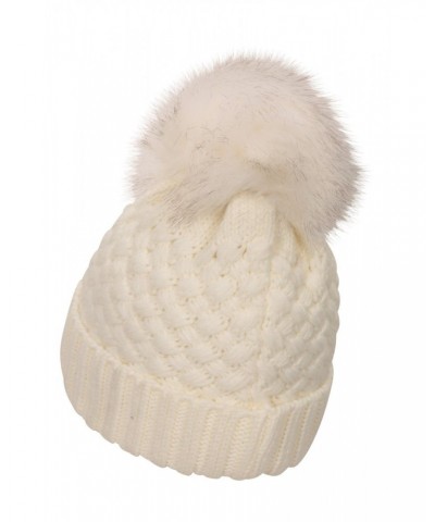 Lisbon Sherpa Lined Womens Thermal Pom-Pom Beanie Cream $19.46 Accessories