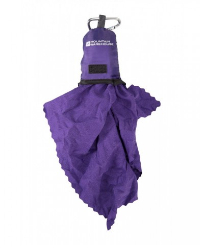 Clip Travel Towel - 40 x 40cm Dark Purple $10.43 Travel Accessories