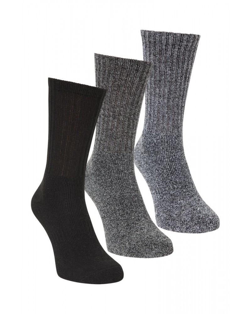 Outdoor Mens Mid-Calf Hiking Socks 3-pack Black $10.99 Accessories