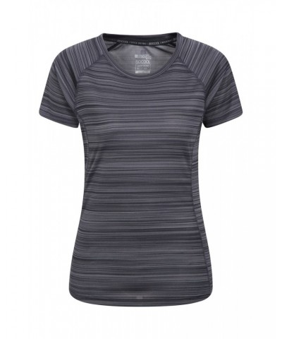 Endurance Striped Womens Tee Dark Grey $11.99 Active